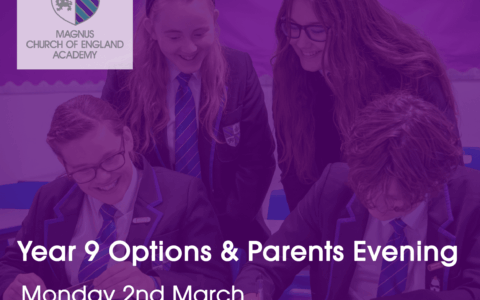 Year 9 Parents & Options Evening - Monday 2nd March